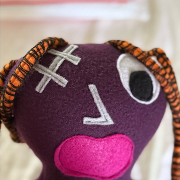 Purple Plush voodoo style just for fun doll with Orange Accents handcrafted. - Picture 3 of 6